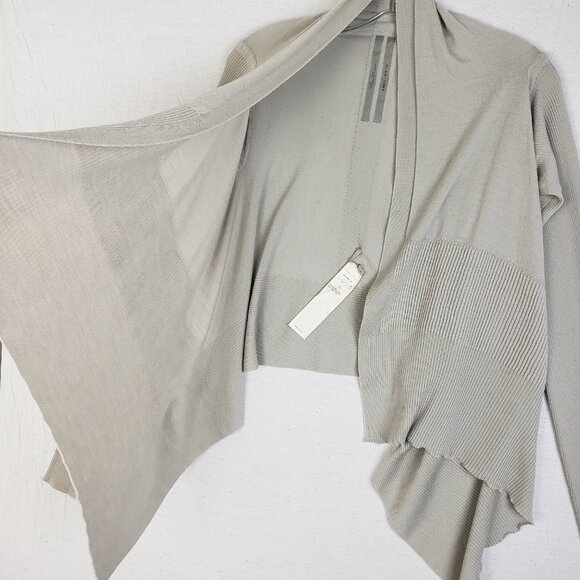RICK OWENS Babel ss19 Virgin Wool Wrap Cardigan Rasato-Knit size L - Picture 9 of 16